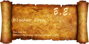 Blocher Erna névjegykártya
